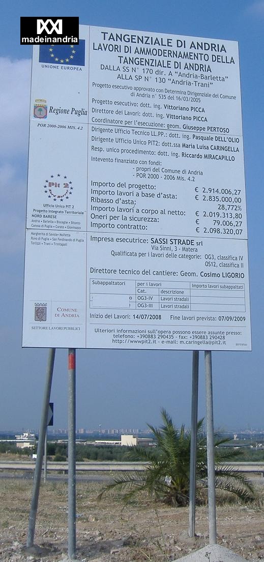 cartello lavori tangenziale