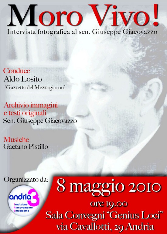 Sabato 8 maggio: Andria3 ricorda Aldo Moro