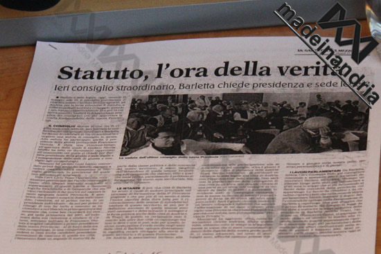 Provincia di Barletta-Andria-Trani: seduta consigliare del 21/05/2010