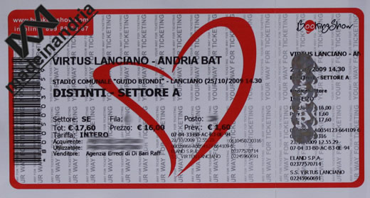 biglietto partita lanciano-andria